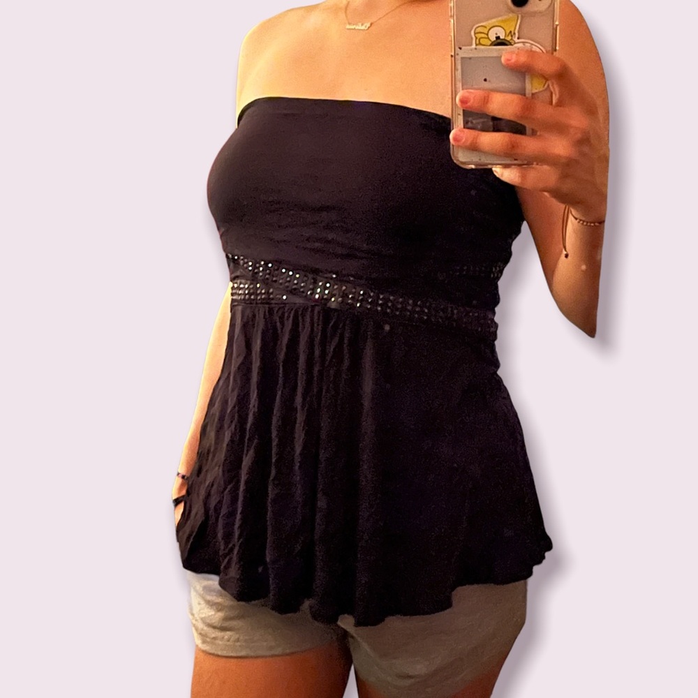 Y2k Express Black Tube Top